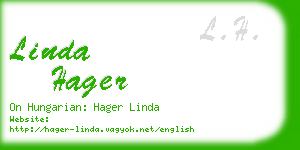 linda hager business card